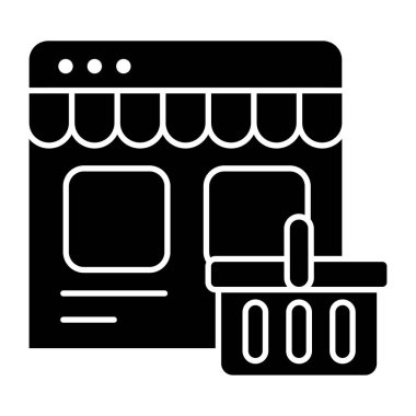 Çevrimiçi marketin yaratıcı tasarım simgesi