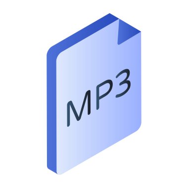 mp3 dosyasının düzenlenebilir tasarım simgesi