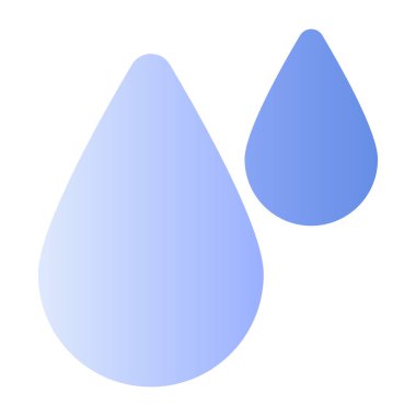 Su damlalarından oluşan düz bir izometrik tasarım simgesi