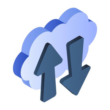 Editable design icon of cloud data transfer
