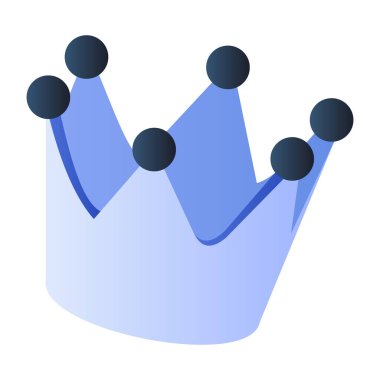 A flat isometric, icon of crown clipart