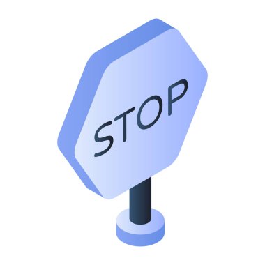 Modern design icon of stop board clipart