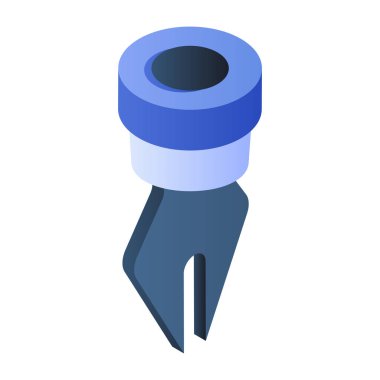 Düz izometrik mürekkep ucu simgesi