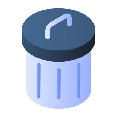 Çöp kutusunun vektör tasarımı beyaz arkaplanda izole edildi