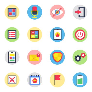 Kullanıcı Arayüzü Düz Simgelerinin Kümesi