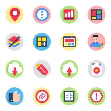 Arayüz Düz Simgelerinin Seti