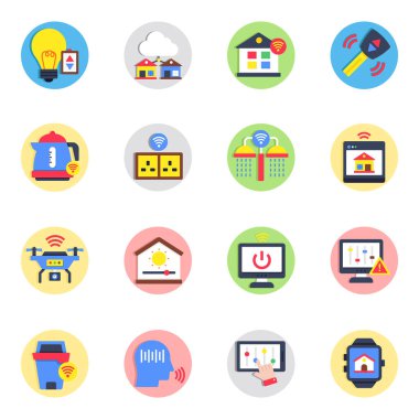 Otomatik Ev Düz Simgesi Paketi