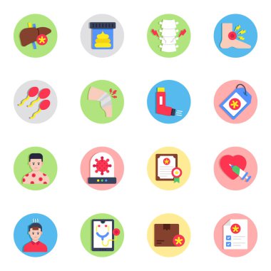 Tıbbi Araçlar Düz Simgeler