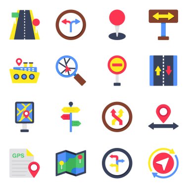 Gps Düz simge paketi