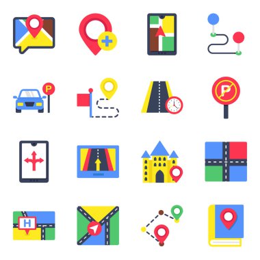 Konum Düz simgesi paketi