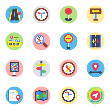 Gps Düz simge paketi