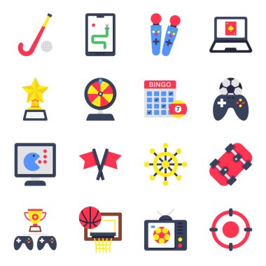 Spor Aksesuarları Düz Simgeleri