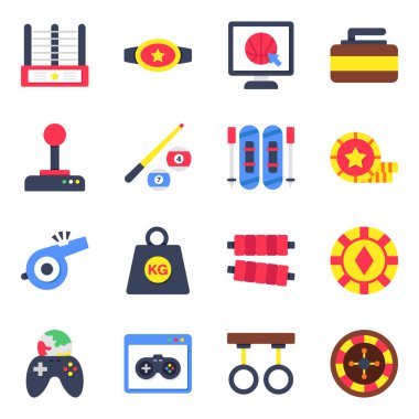 Spor Aletleri Seti Düz Simgeler