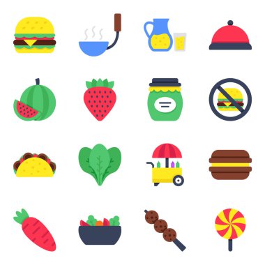 Bir paket Fast food Düz simgesi