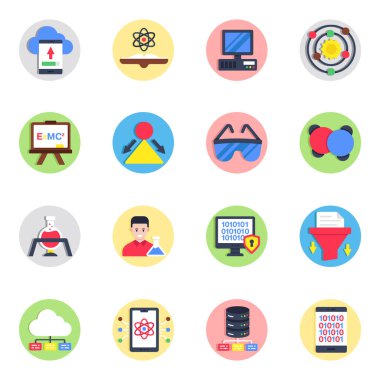 Bilim Düz Simgeleri Kümesi