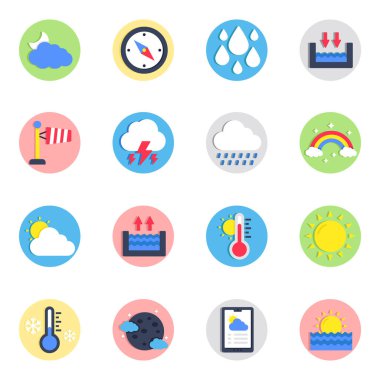 Hava düz simgeler kümesi