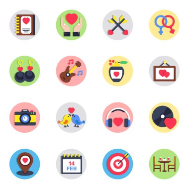 Sevgi ve şefkat Düz Simgeleri