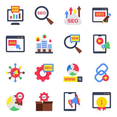 Ad Düz Simgeleri Seti