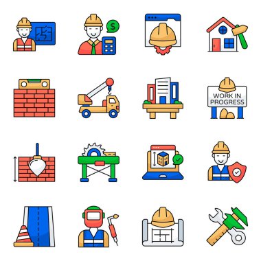 Düz Simgelerin Yapımı ve Tasarımı Seti