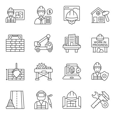 Düz Simgelerin Yapımı ve Tasarımı Seti