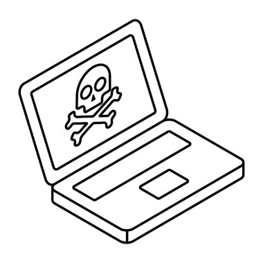 Dizüstü bilgisayarın düz dizayn simgesi