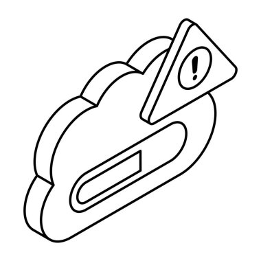 A colored design icon of cloud error