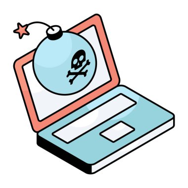 Dizüstü bilgisayar spam bombasının yaratıcı tasarım simgesi