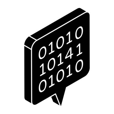 İkili veri sohbetinin yaratıcı tasarım simgesi