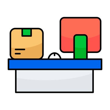 Lojistik resepsiyonun düz tasarım simgesi