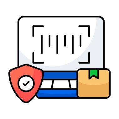 Çevrimiçi barkodun düz tasarım simgesi