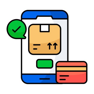 Trendy vector design of mobile card payment