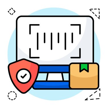 Çevrimiçi barkodun düz tasarım simgesi