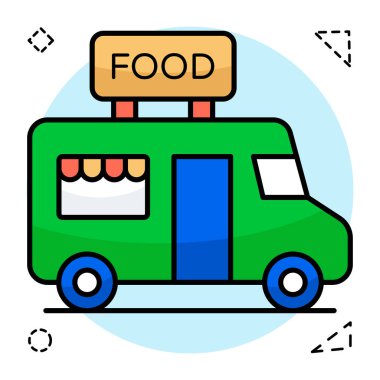 Gıda kamyonetinin düzenlenebilir tasarım simgesi