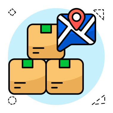 Paket konumunun renkli tasarım simgesi