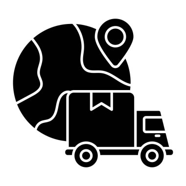 Küresel dağıtım konumunun mükemmel bir tasarım simgesi