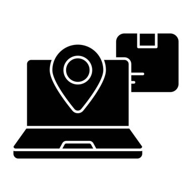 Çevrimiçi paketin bir simge tasarımı