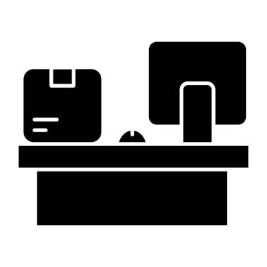 Lojistik resepsiyonun düz tasarım simgesi