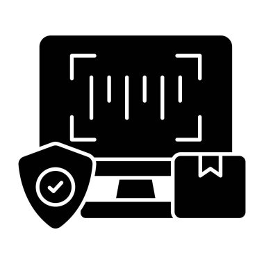 Çevrimiçi barkodun düz tasarım simgesi