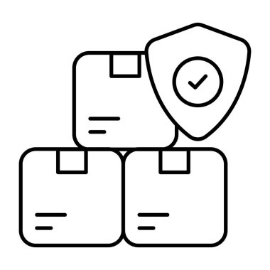 Editable design icon of parcel security