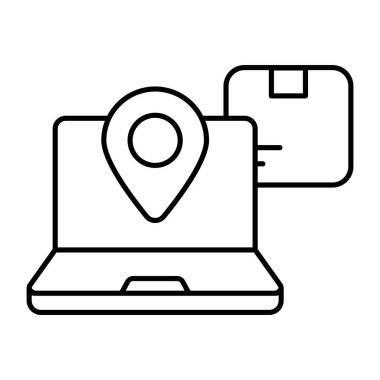 Çevrimiçi paketin bir simge tasarımı