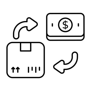 Conceptual flat design icon of cash on delivery