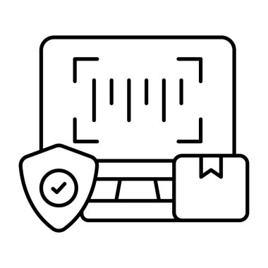 Çevrimiçi barkodun düz tasarım simgesi