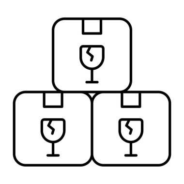 Kırılgan paketin değiştirilebilir simgesi