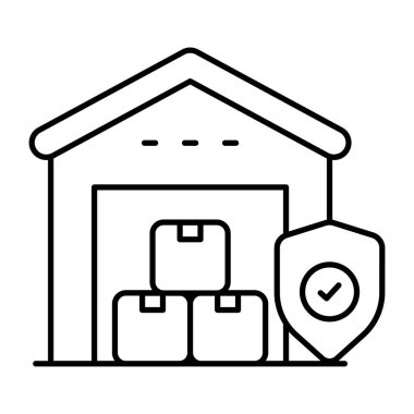 Güvenli deponun düz tasarım simgesi