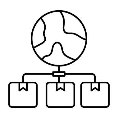 Küresel dağıtım için mükemmel bir tasarım simgesi