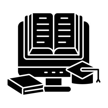 Çevrimiçi kitabın düz tasarım simgesi