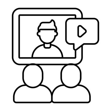 Çevrimiçi sınıfın düz tasarım simgesi