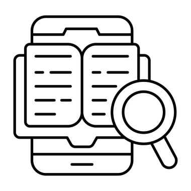 Mobil kitap aramasının bir simge tasarımı