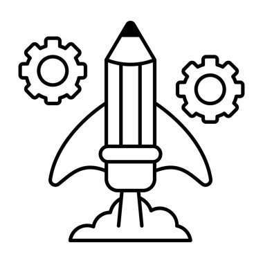 Yazma yönetiminin düz tasarım simgesi