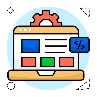 Unique design icon of web coding